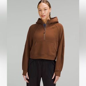 Lululemon Scuba Half Zip Hoodie in Roasted Brown. Size XS/S